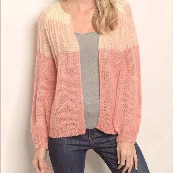 Clearance Oo Open Cardigan Pink Peach 